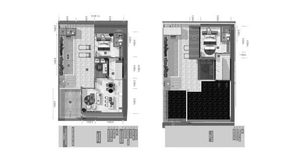 Villa floor plan, 2 bedrooms in Kakao Residence No. 11005 (2D)